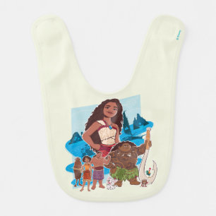 Moana & Crew Sail Beyond the Horizon Baby Bib