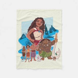 Moana & Crew Sail Beyond the Horizon Fleece Blanket