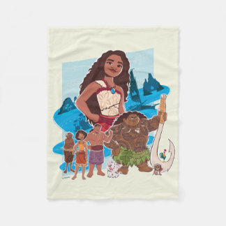 Moana & Crew Sail Beyond the Horizon Fleece Blanket