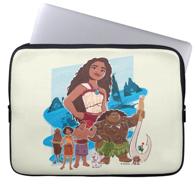 Moana & Crew Sail Beyond the Horizon Laptop Sleeve (Front)