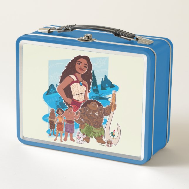 Moana & Crew Sail Beyond the Horizon Metal Lunch Box (Front)