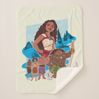 Moana & Crew Sail Beyond the Horizon Sherpa Blanket