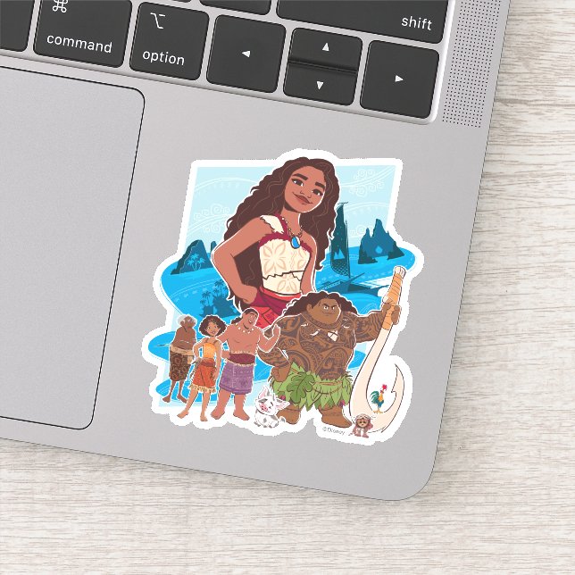 Moana & Crew Sail Beyond the Horizon Sticker (Detail)