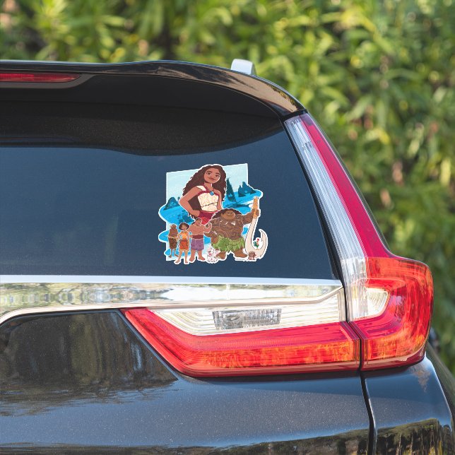Moana & Crew Sail Beyond the Horizon Sticker (Car Side)