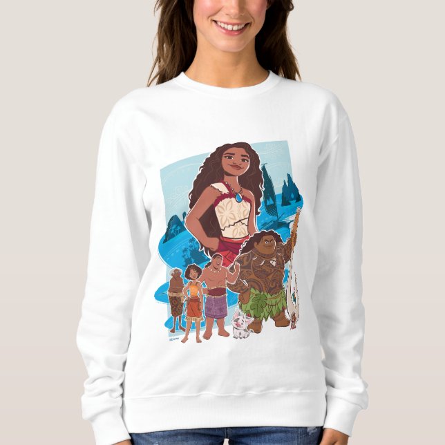 Moana & Crew Sail Beyond the Horizon Sweatshirt (Front)