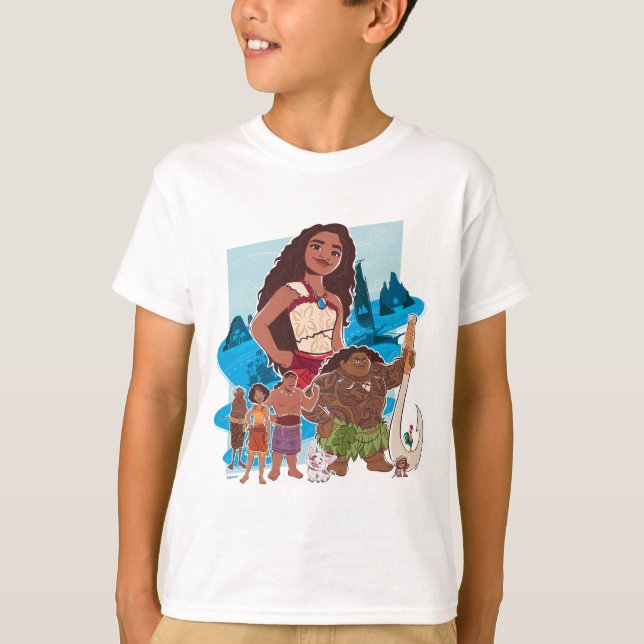 Moana & Crew Sail Beyond the Horizon T-Shirt (Front)