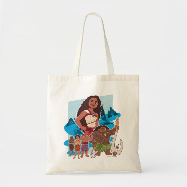 Moana & Crew Sail Beyond the Horizon Tote Bag (Front)