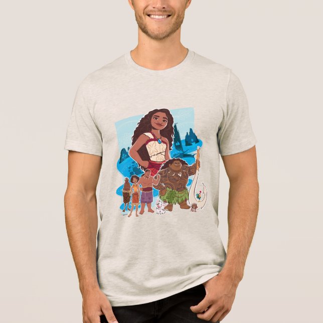 Moana & Crew Sail Beyond the Horizon Tri-Blend Shirt (Front)