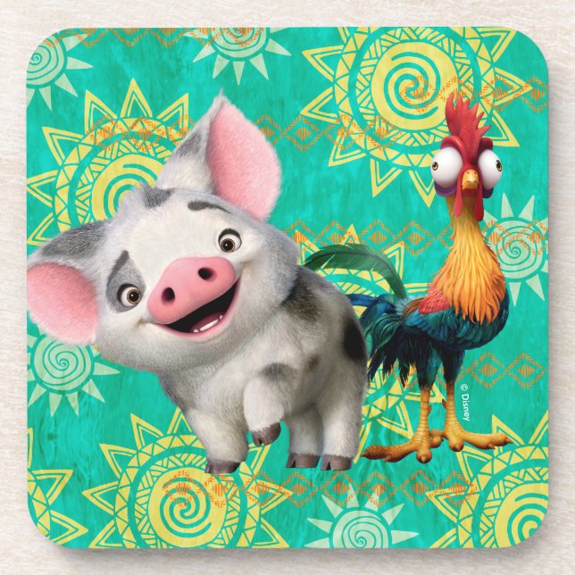 Moana | First Mate & Top Rooster Drink Coaster (Front)