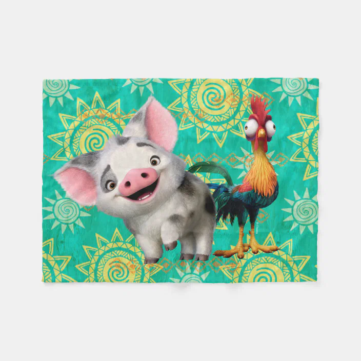 Moana First Mate Top Rooster Fleece Blanket Zazzle Com