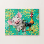 Moana | First Mate &amp; Top Rooster Jigsaw Puzzle at Zazzle