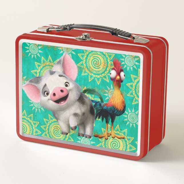 Moana | First Mate & Top Rooster Metal Lunch Box (Front)