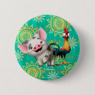Moana   First Mate & Top Rooster Pinback Button