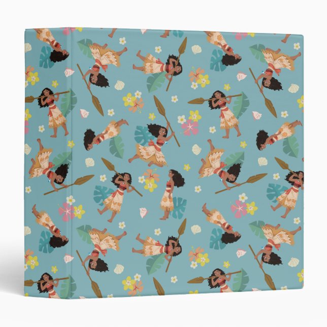 Moana | Floral Pattern 3 Ring Binder (Front/Spine)
