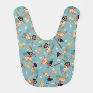 Moana Floral Pattern Baby Bib