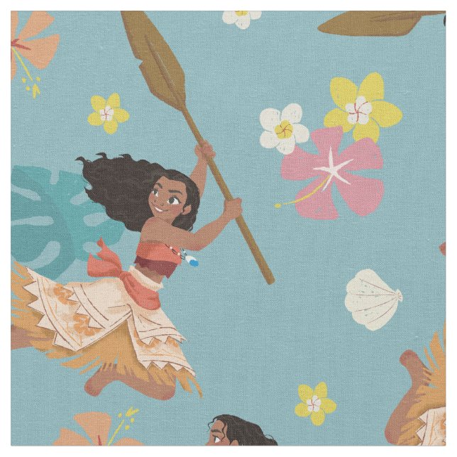 Moana | Floral Pattern Fabric (Close Up)