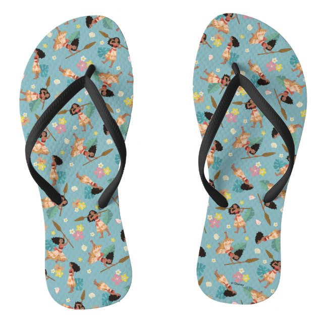 Moana | Floral Pattern Flip Flops (Footbed)
