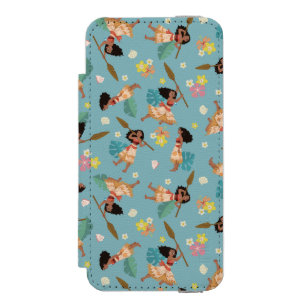 Moana   Floral Pattern Wallet Case For iPhone SE/5/5s