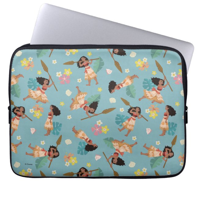 Moana | Floral Pattern Laptop Sleeve (Front)