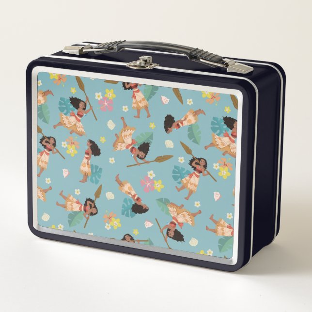 Moana | Floral Pattern Metal Lunch Box (Front)