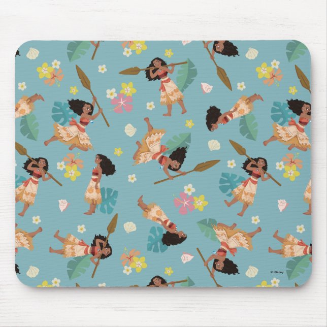 Moana | Floral Pattern Mouse Pad (Front)
