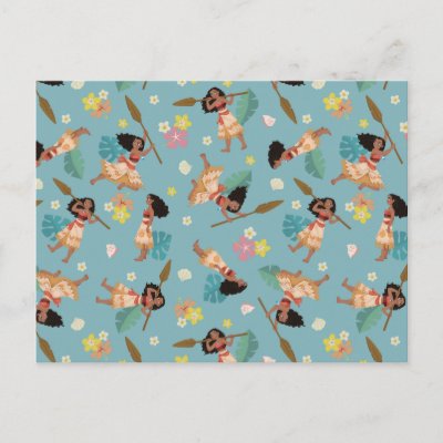 Moana | Floral Pattern Postcard