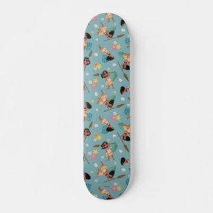 Moana   Floral Pattern Skateboard