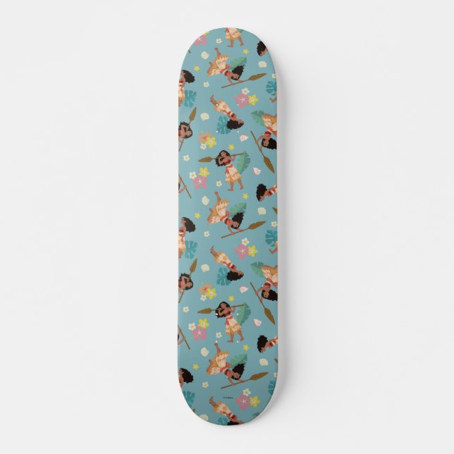 Moana | Floral Pattern Skateboard (Front)
