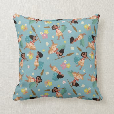 Moana | Floral Pattern Throw Pillow