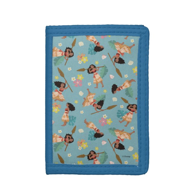 Moana | Floral Pattern Tri-fold Wallet (Front Vertical)
