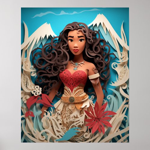 Moana Hawaiian Princess fan art Poster