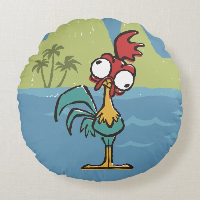 Moana | Heihei - Very Important Rooster Round Pillow (Front)