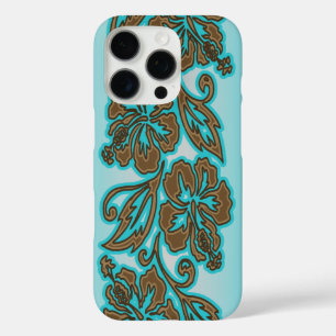 Moana Hibiscus Hawaiian Floral Blend Aqua iPhone 16 Pro Case