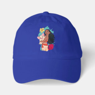 Moana Holding Pua Illustrated Graphic Youth Dad Hat