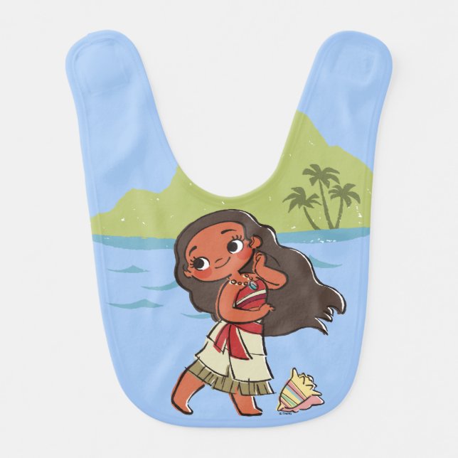 Moana | Island Girl Baby Bib (Front)