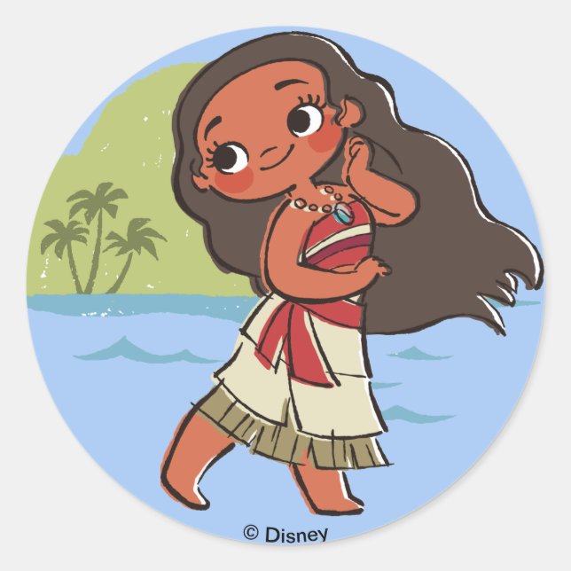 Moana | Island Girl Classic Round Sticker (Front)