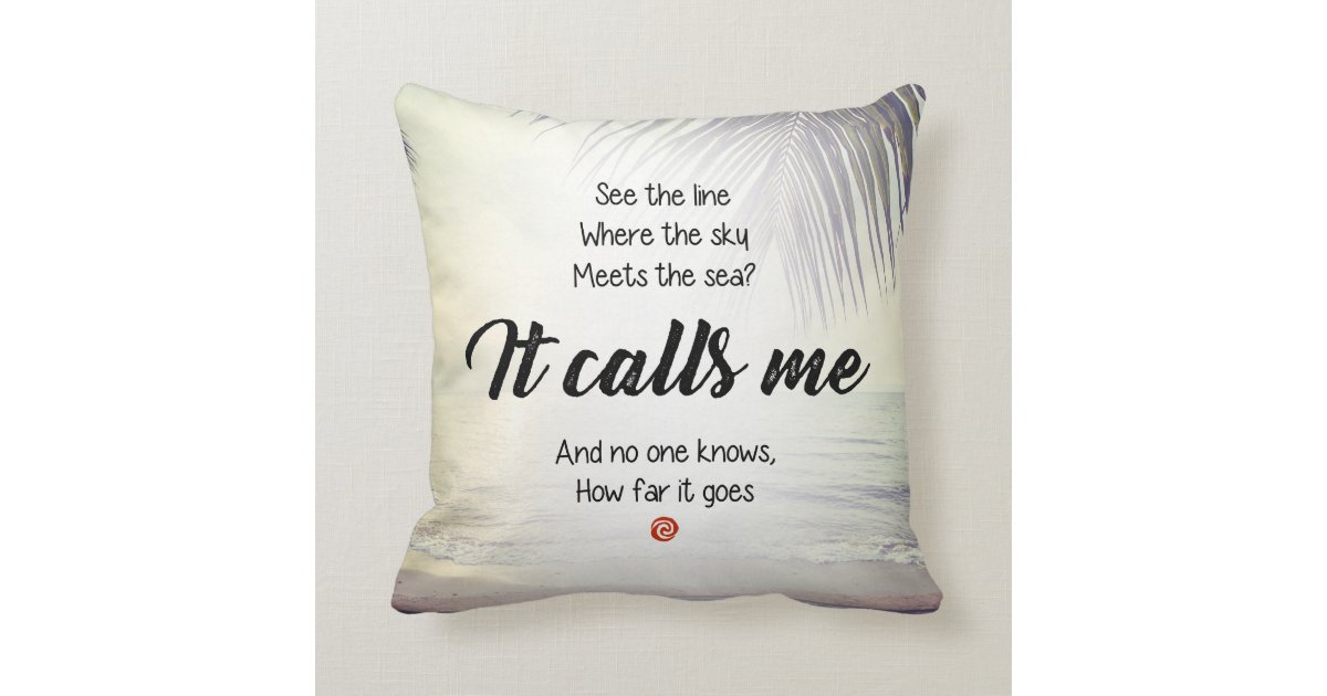 Moana "It Calls Me" Lyrics Decorative Throw Pillow