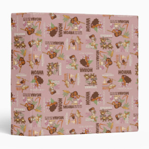 Moana & Kakamora Vintage Pattern 3 Ring Binder