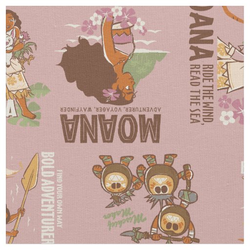 Moana & Kakamora Vintage Pattern Fabric
