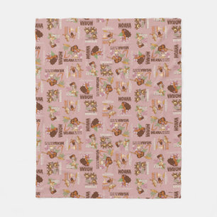 Moana & Kakamora Vintage Pattern Fleece Blanket
