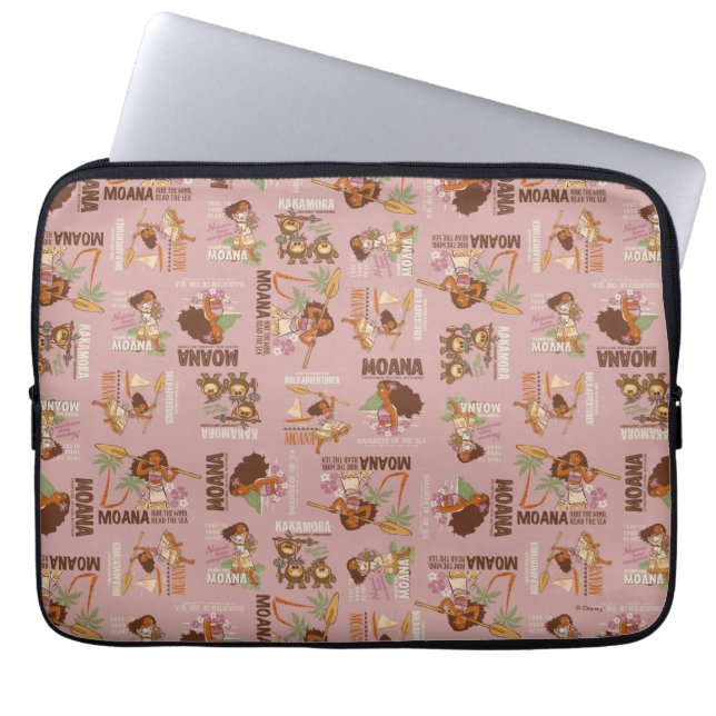 Moana & Kakamora Vintage Pattern Laptop Sleeve (Front)
