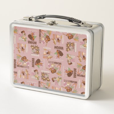 Moana &amp; Kakamora Vintage Pattern Metal Lunch Box