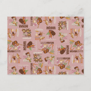 Moana & Kakamora Vintage Pattern Postcard