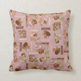 Moana & Kakamora Vintage Pattern Throw Pillow