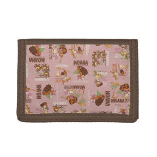 Moana & Kakamora Vintage Pattern Trifold Wallet