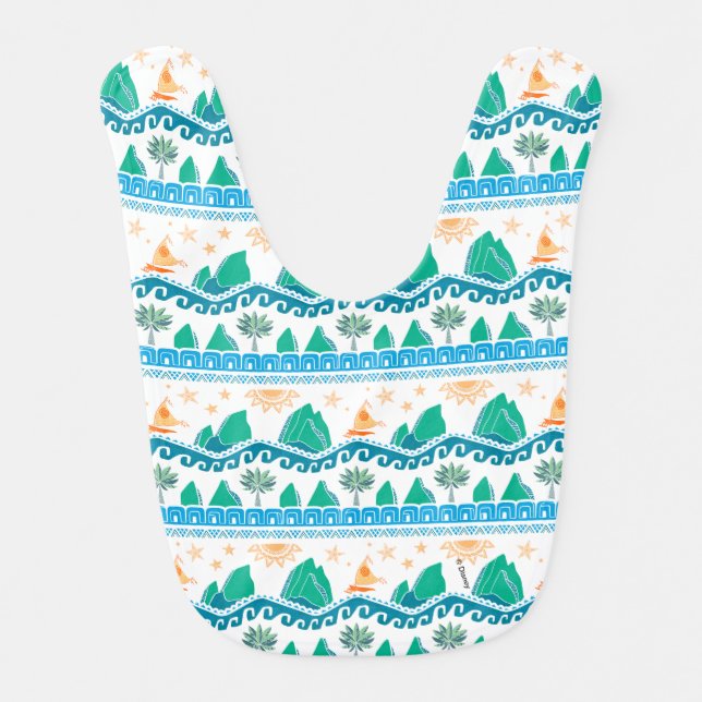 Moana | Land And Sea Are One - Pattern Bib (Front)