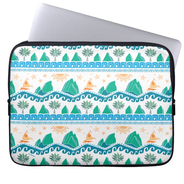 Moana | Land And Sea Are One - Pattern Laptop Sleeve (Front)