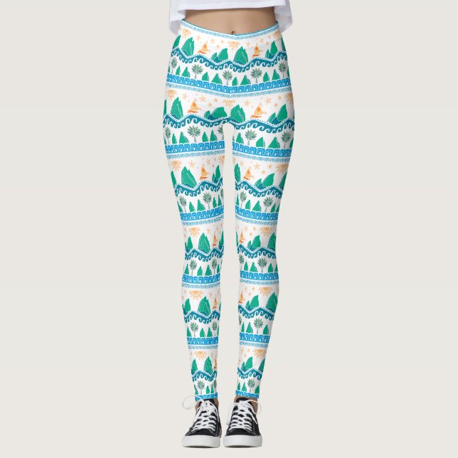 Moana | Land And Sea Are One - Pattern Leggings (Front)