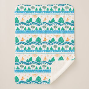 Moana   Land And Sea Are One - Pattern Sherpa Blanket
