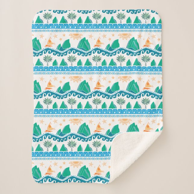Moana | Land And Sea Are One - Pattern Sherpa Blanket (Front)